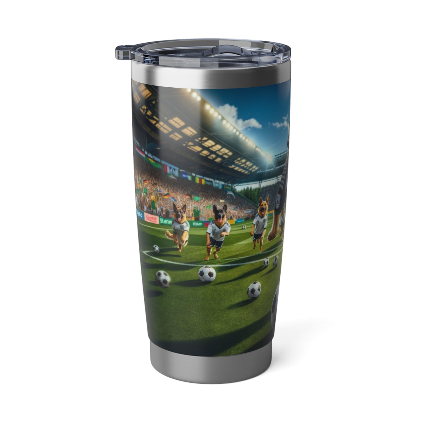 German Shepherd Playing Soccer 20oz Tumbler