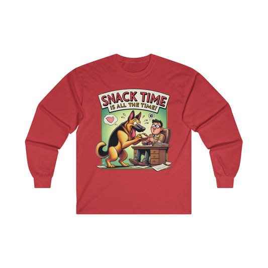 Snack Time is all the Time Long Sleeve Shirt (20 colors) (German Shepherd)