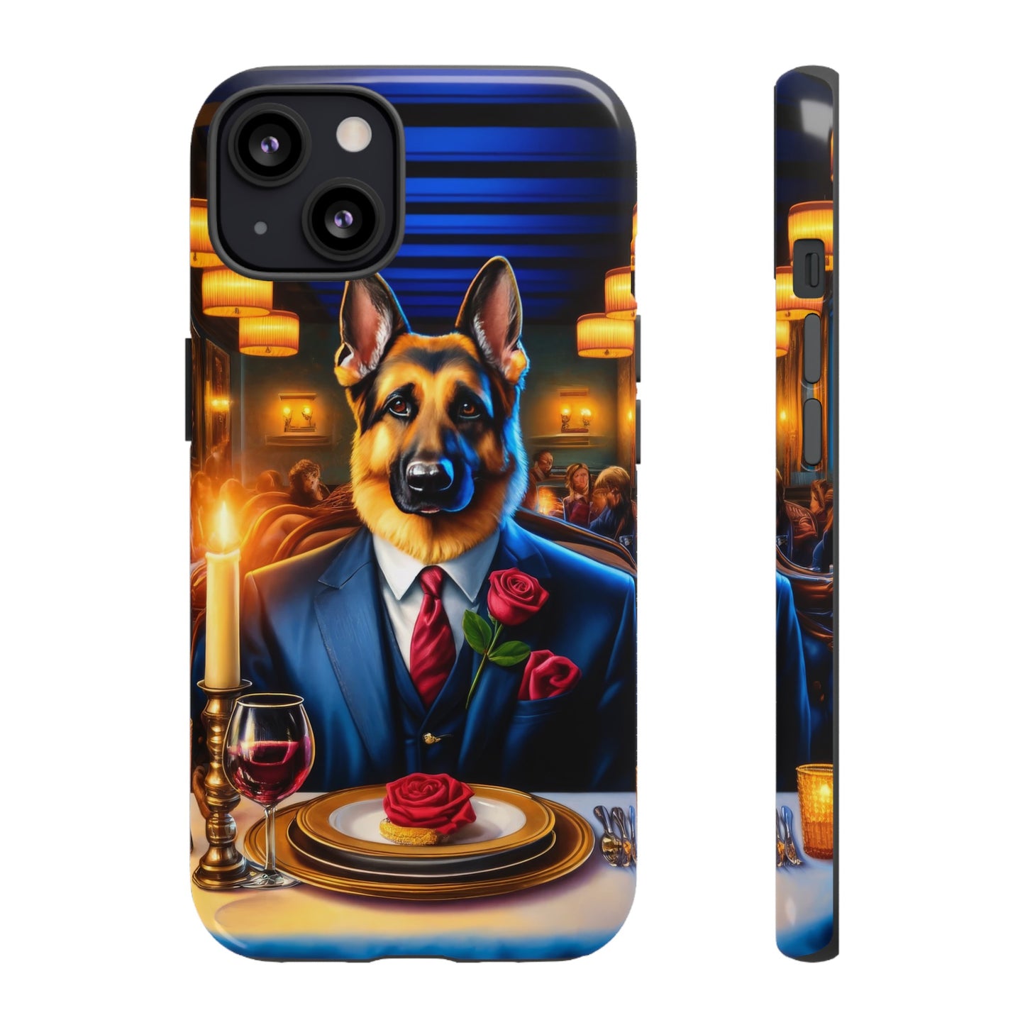 German Shepherd Going on a Date at a Restaurant Phone Case