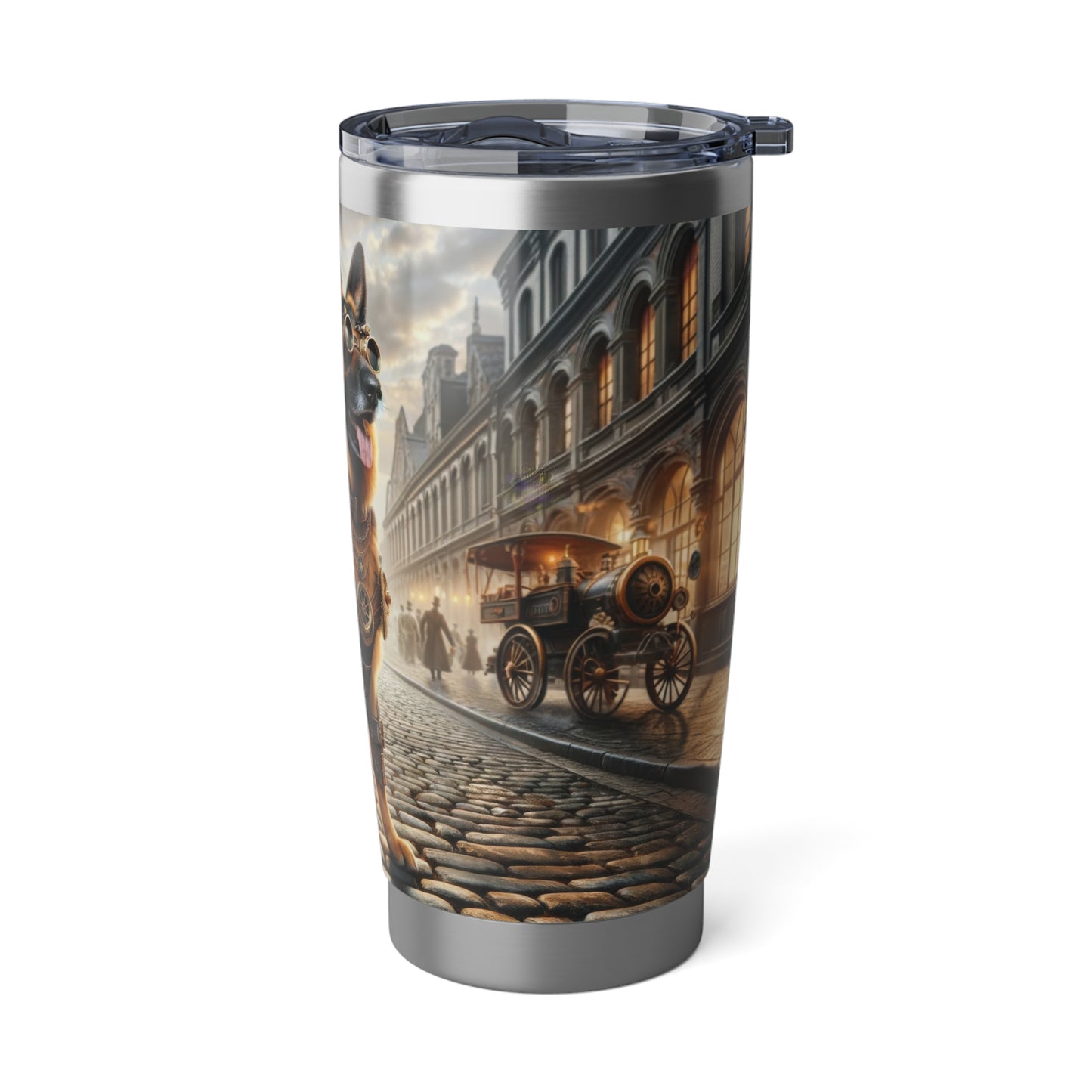 Realism and steampunk German Shepherd 20oz Tumbler
