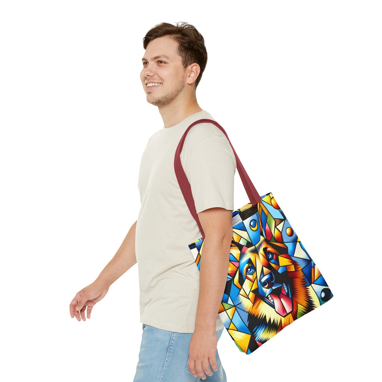 German Shepherd in Cubism Tote Bag