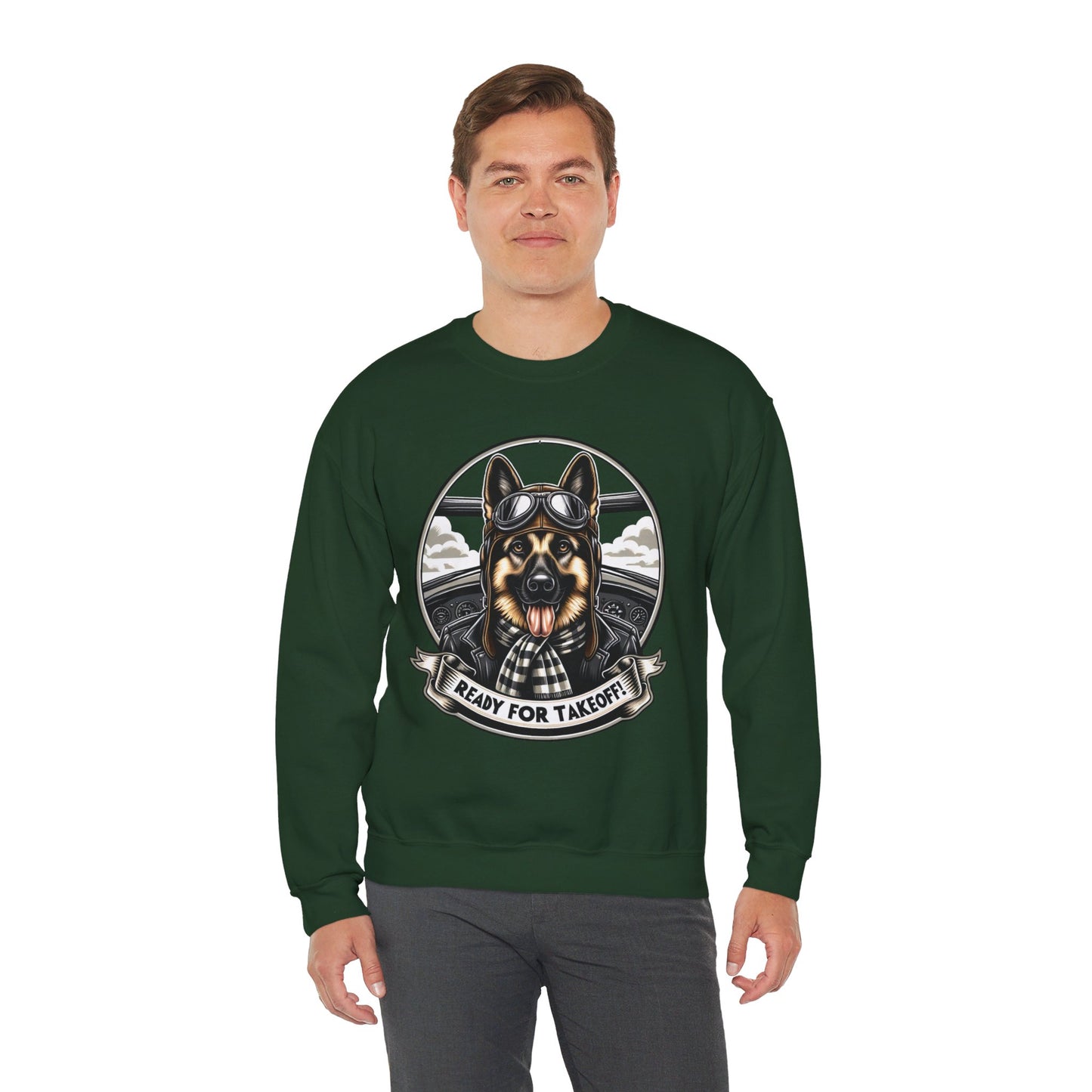 Ready for Takeoff! Sweatshirt (10 colors) (German Shepherd)