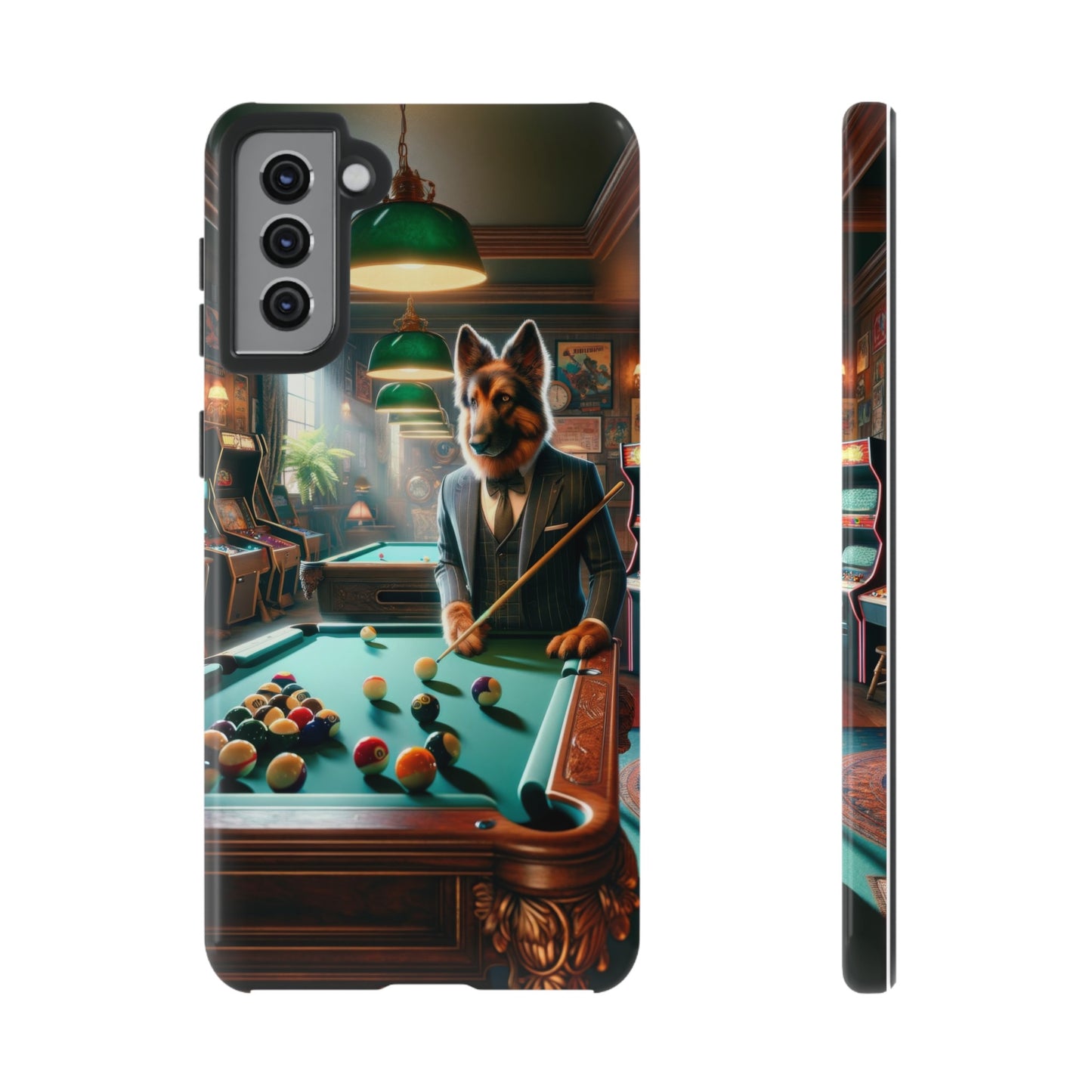 German Shepherd Playing Pool Phone Case