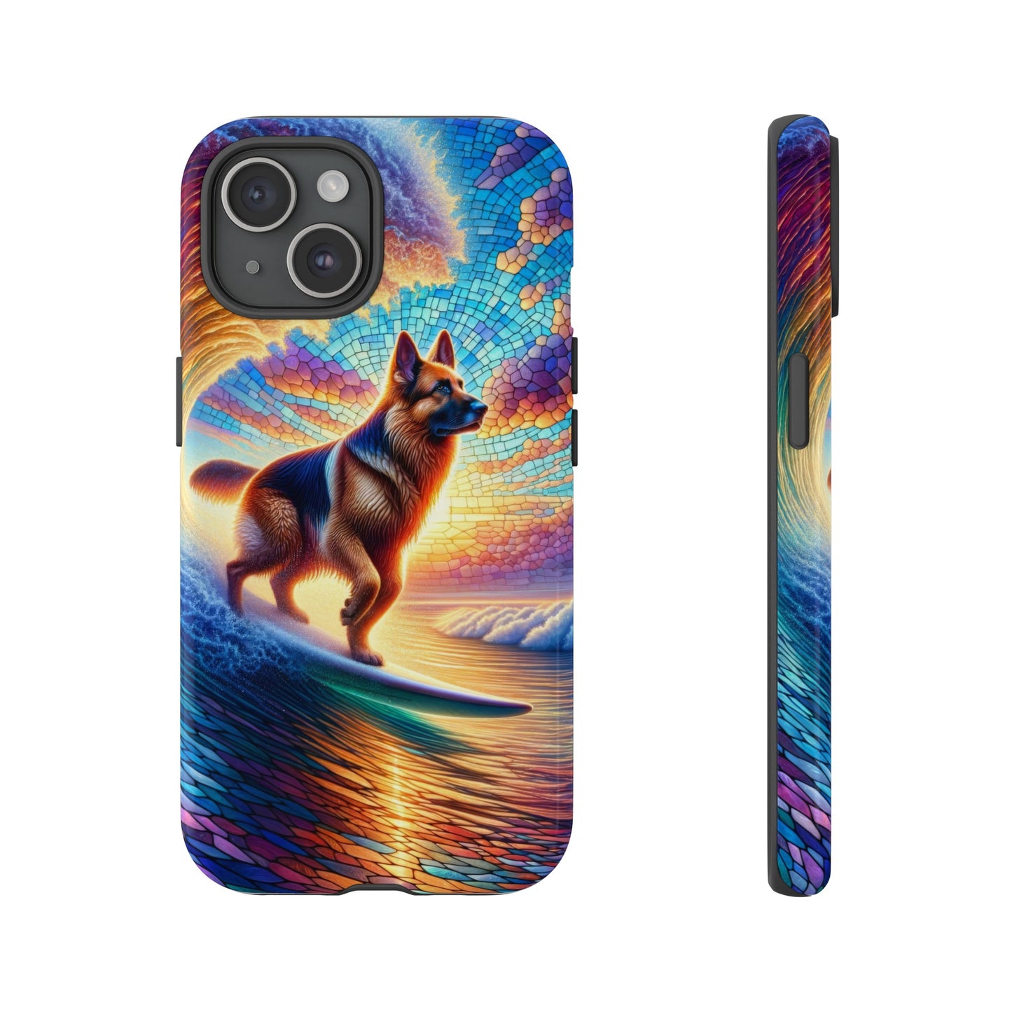 German Shepherd Surfing Phone Case