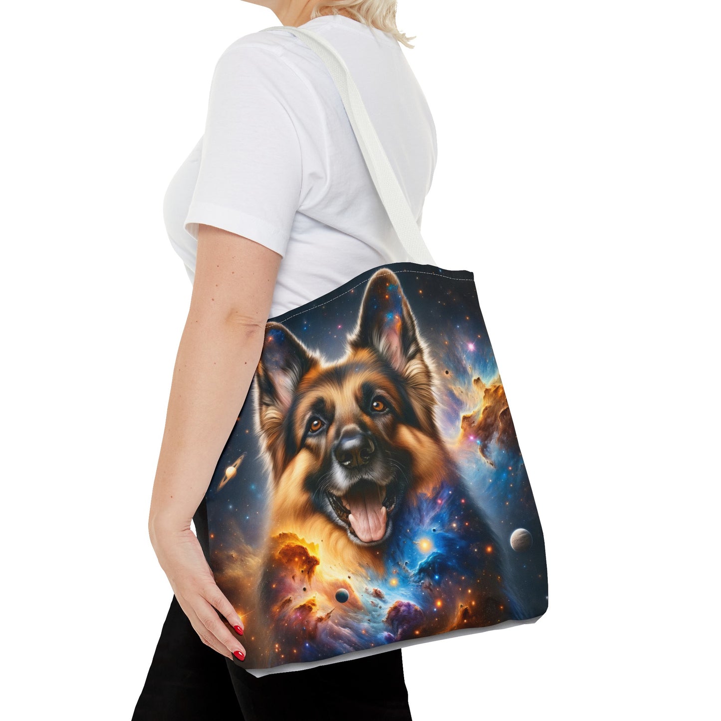 German Shepherd in Space Tote Bag