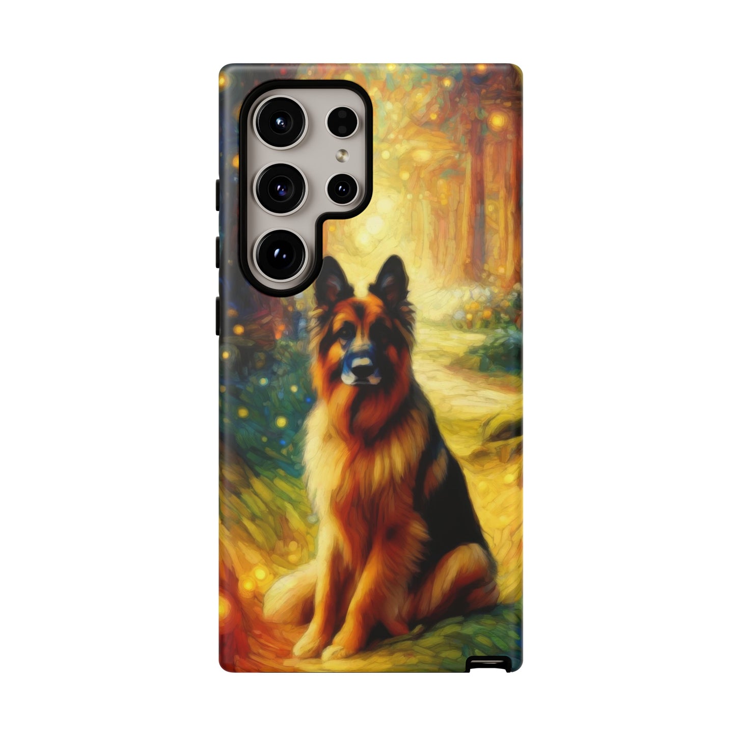 Neo-impressionism and fairy tale German Shepherd Phone Case