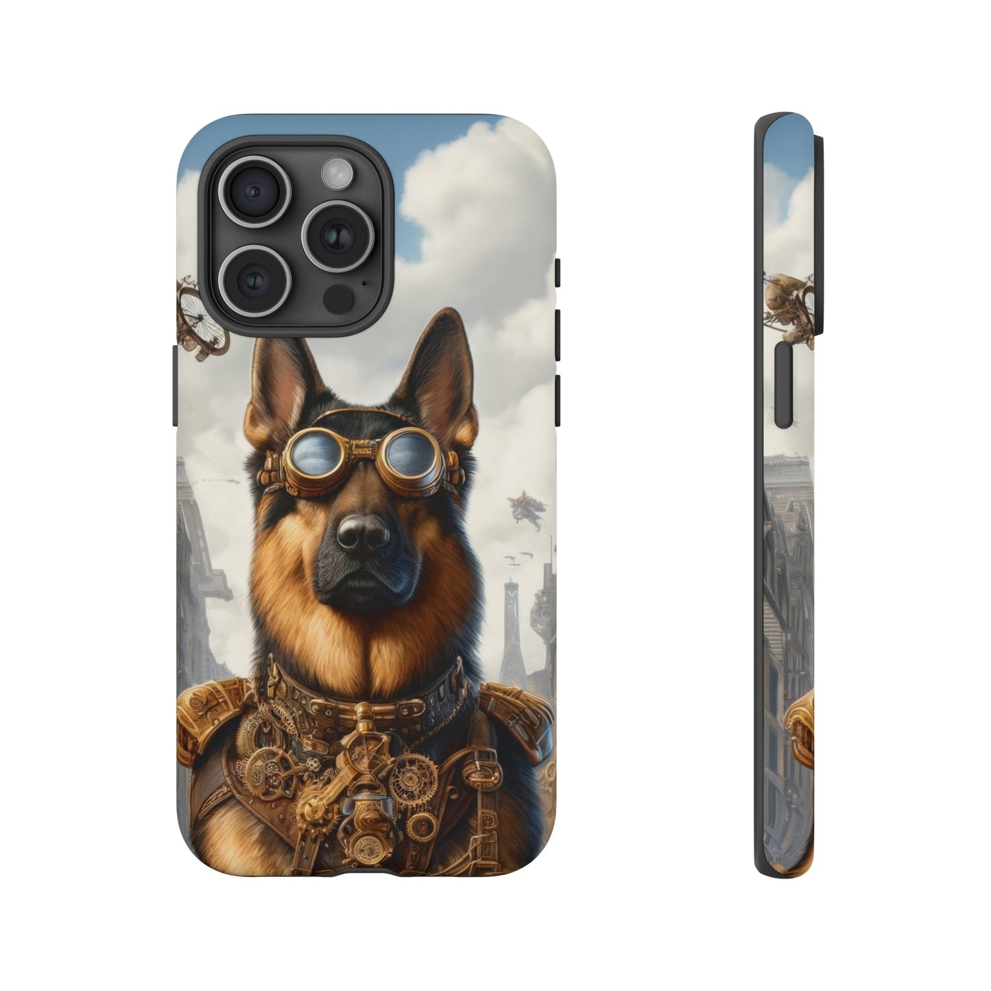 Realism and steampunk German Shepherd Phone Case