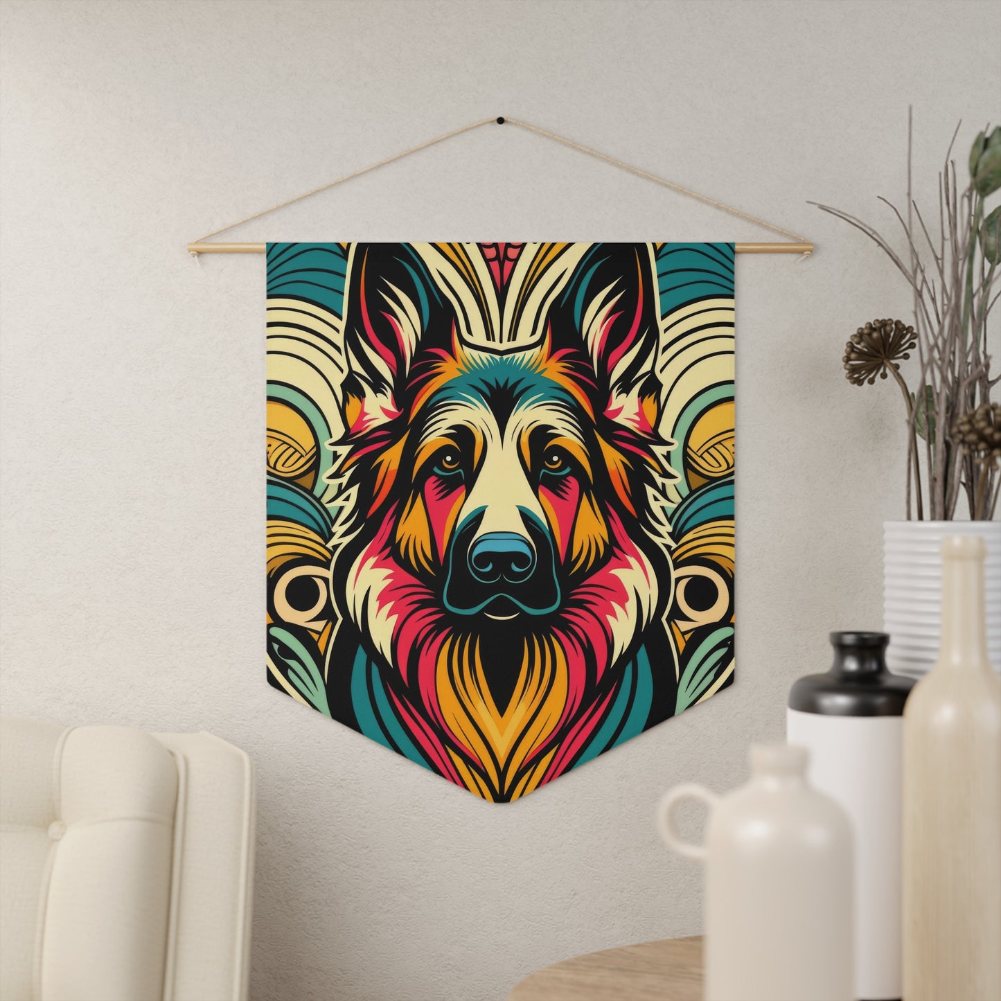 Art German Shepherd Pennant