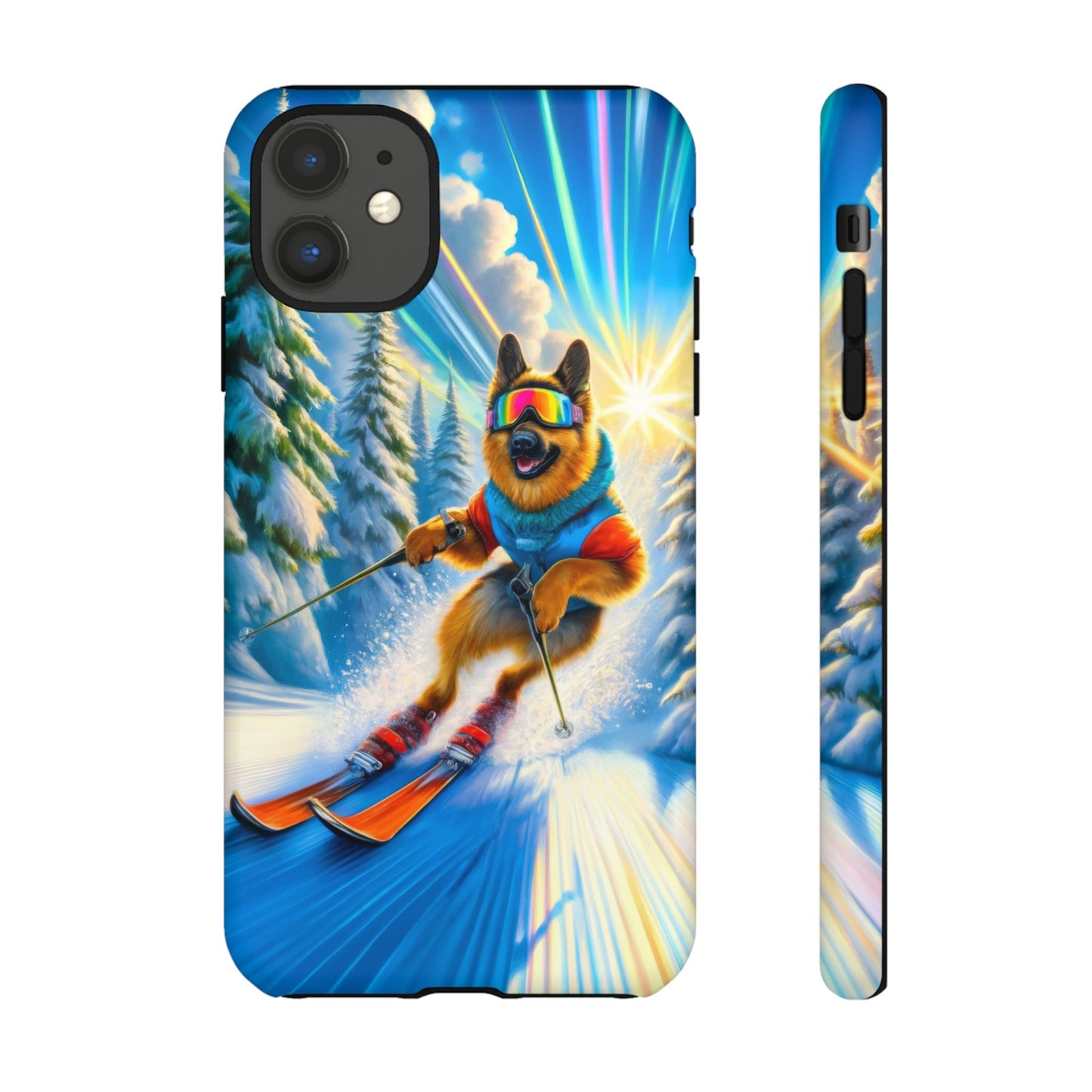 German Shepherd Skiing Phone Case