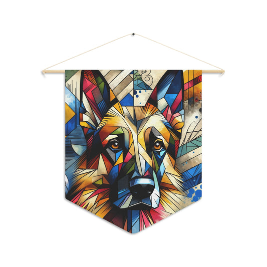 Cubist German Shepherd Pennant