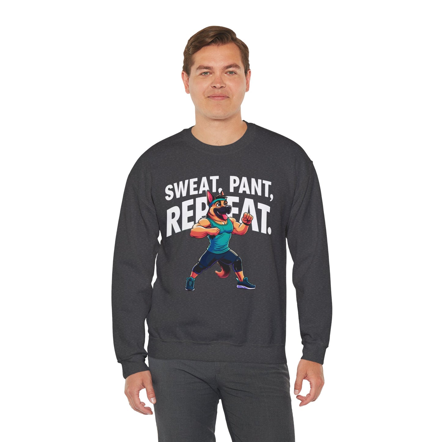 Sweat, Pant, Repeat Sweatshirt (10 colors) (German Shepherd)