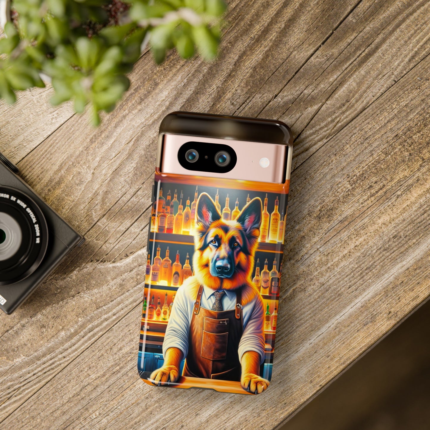 German Shepherd Tending a Bar Phone Case