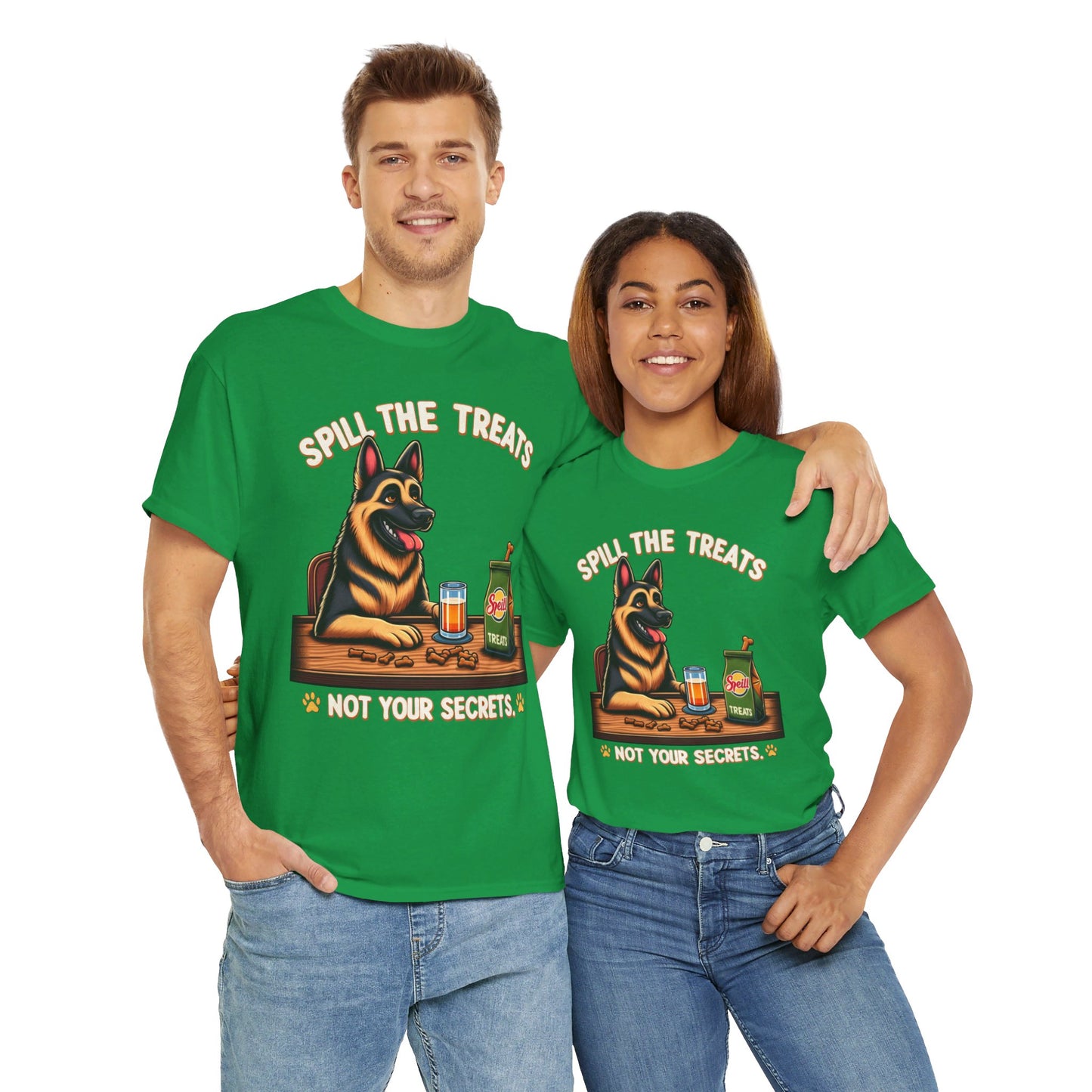 Spill the Treats T-Shirt (13 colors) (German Shepherd)