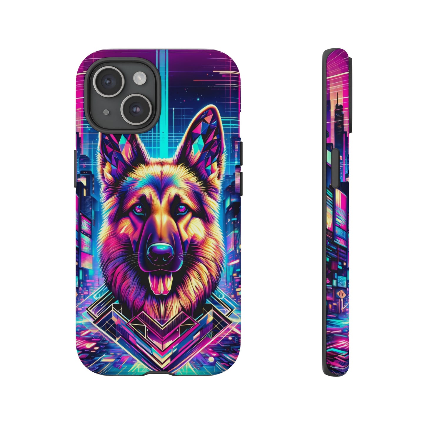 Glitch art German Shepherd Phone Case