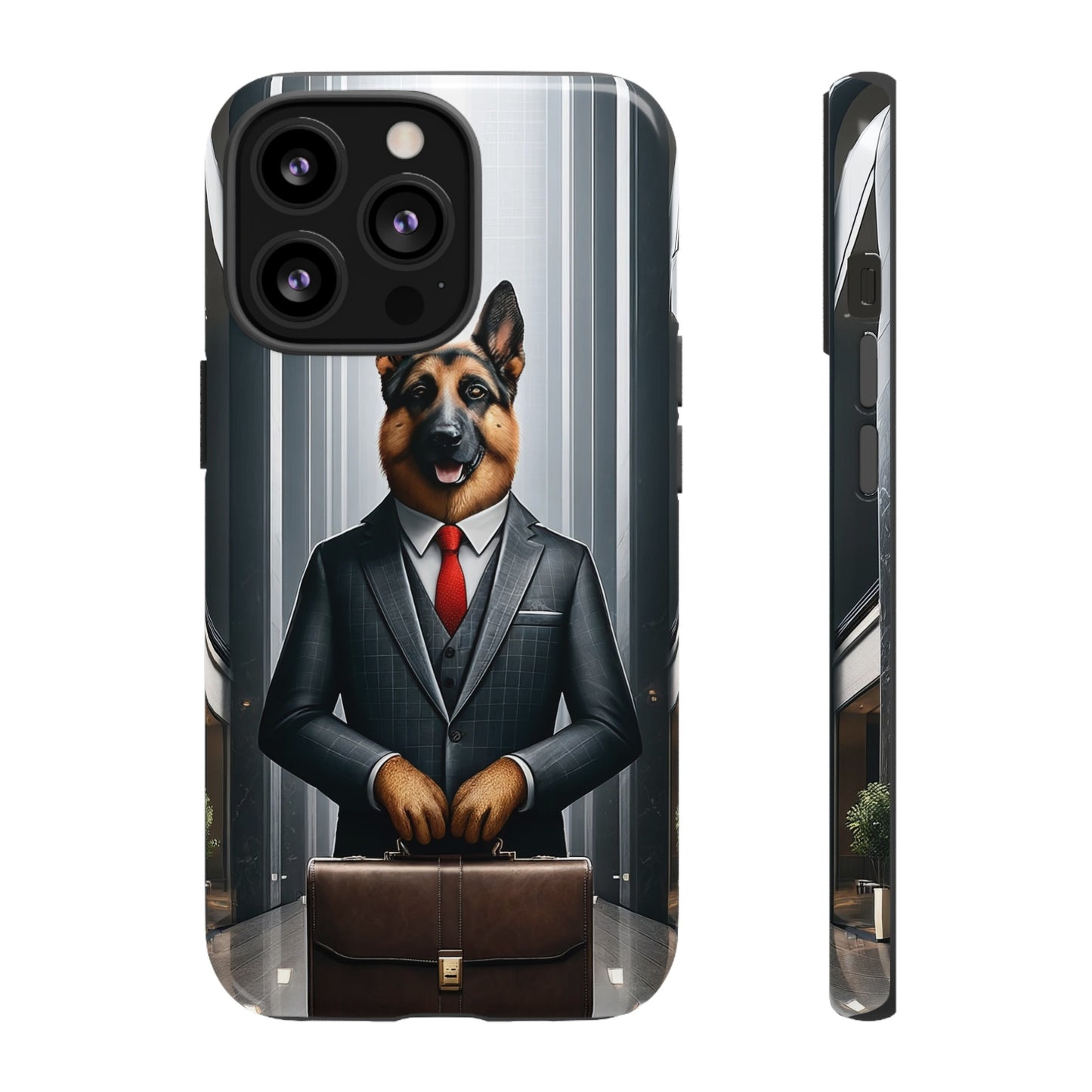 German Shepherd Wearing a Business Suit Phone Case