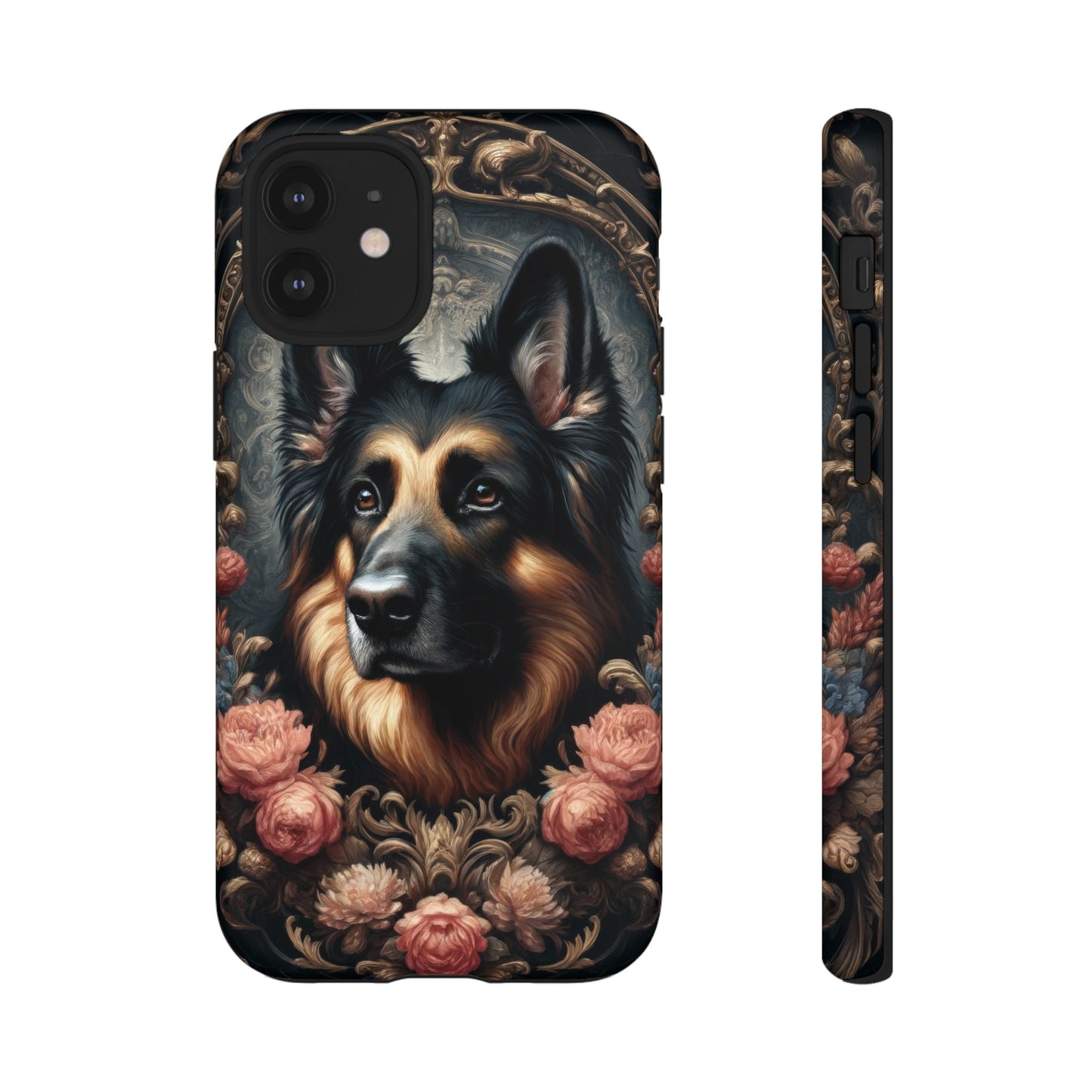 Gothic, high angle German Shepherd Phone Case