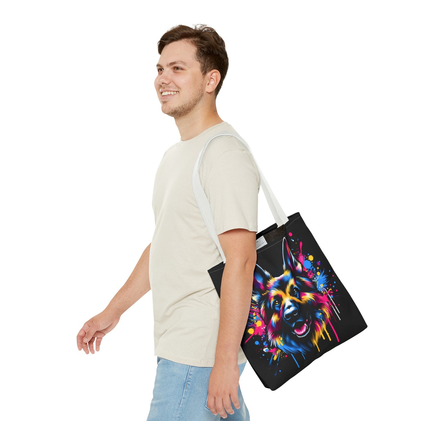 Graffiti-style German Shepherd Tote Bag