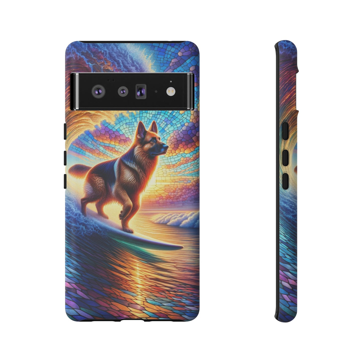 German Shepherd Surfing Phone Case