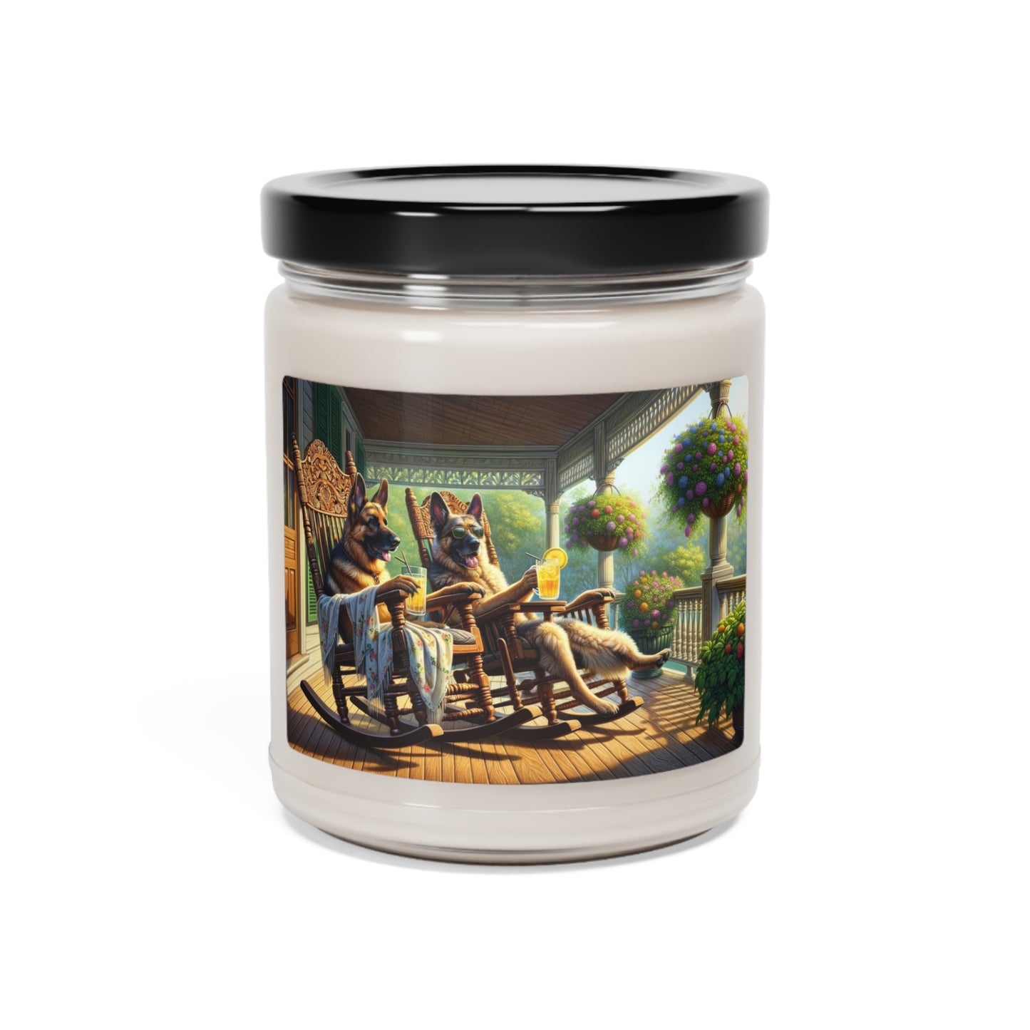 German Shepherds on the Porch Scented Soy Candle, 9oz