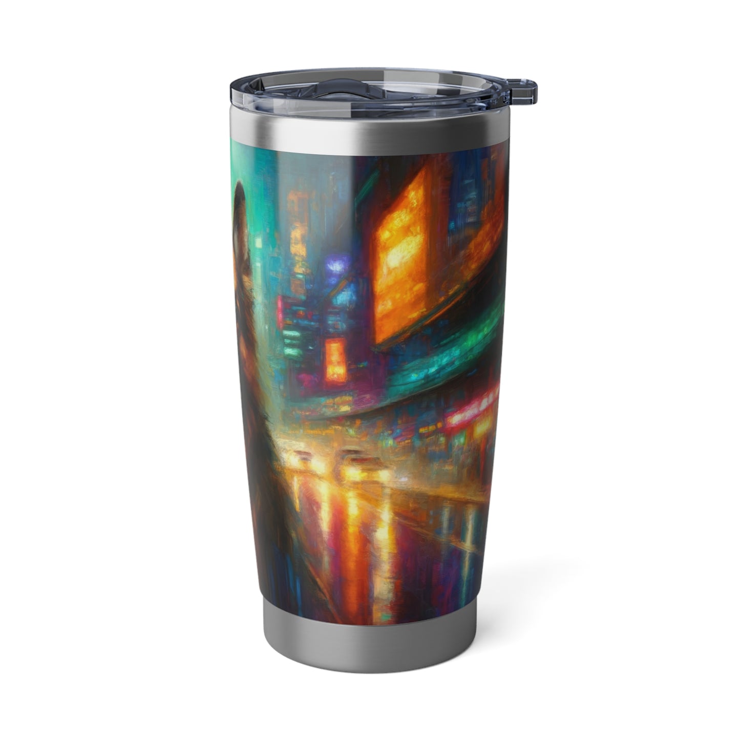 Impressionism meets cyberpunk German Shepherd 20oz Tumbler