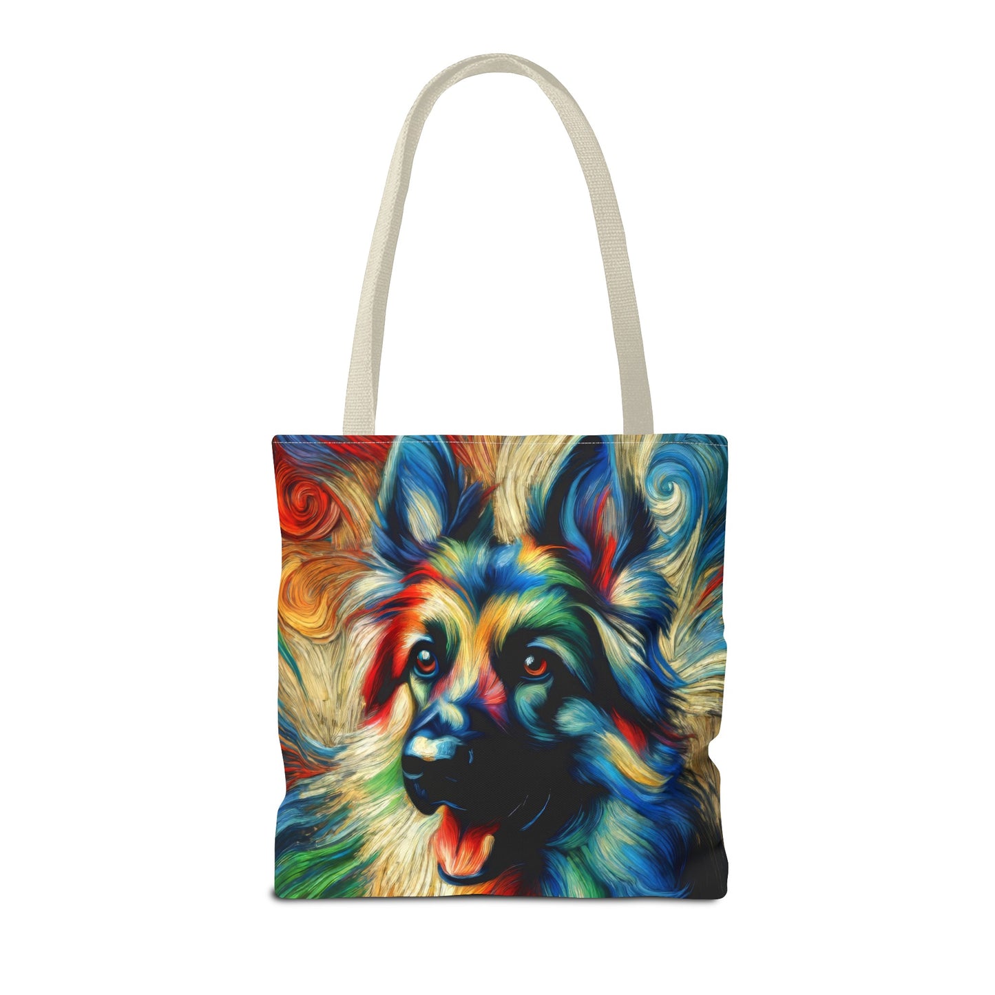 Fauvism scratchboard technique German Shepherd Tote Bag