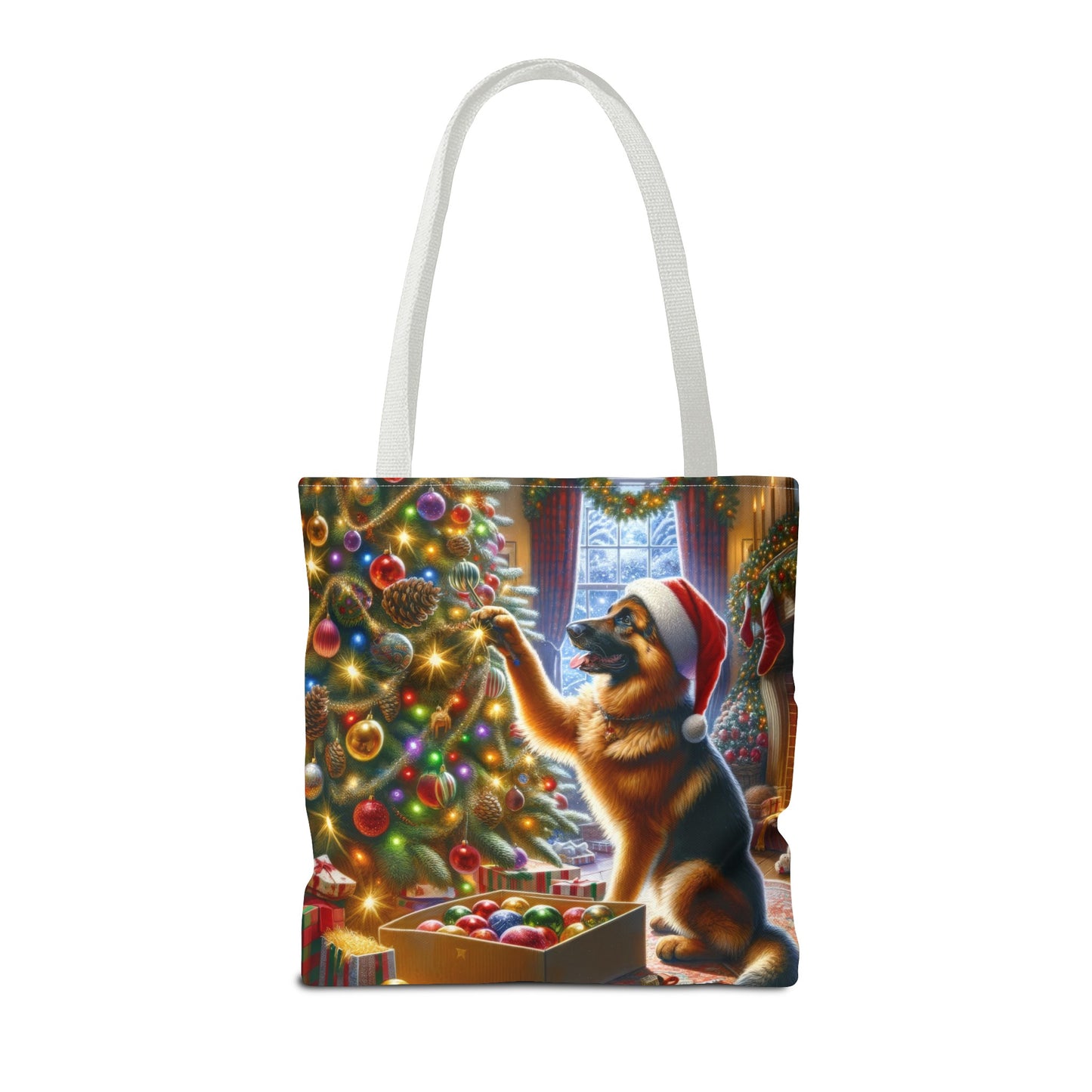 German Shepherd Christmas Tree Tote Bag