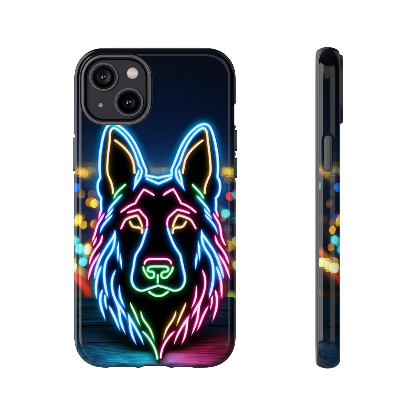 German Shepherd Neon Light Phone Case