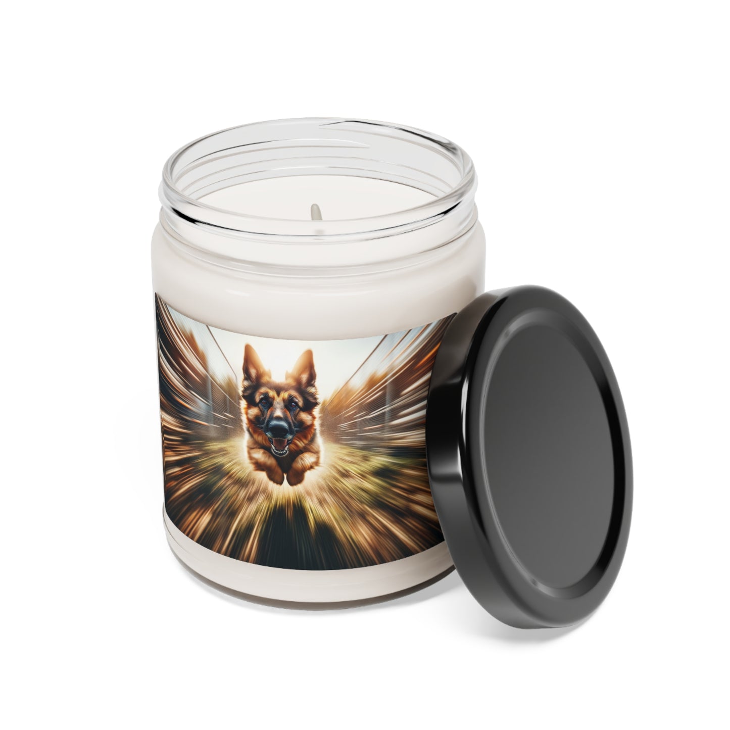 Motion blur German Shepherd Scented Soy Candle, 9oz