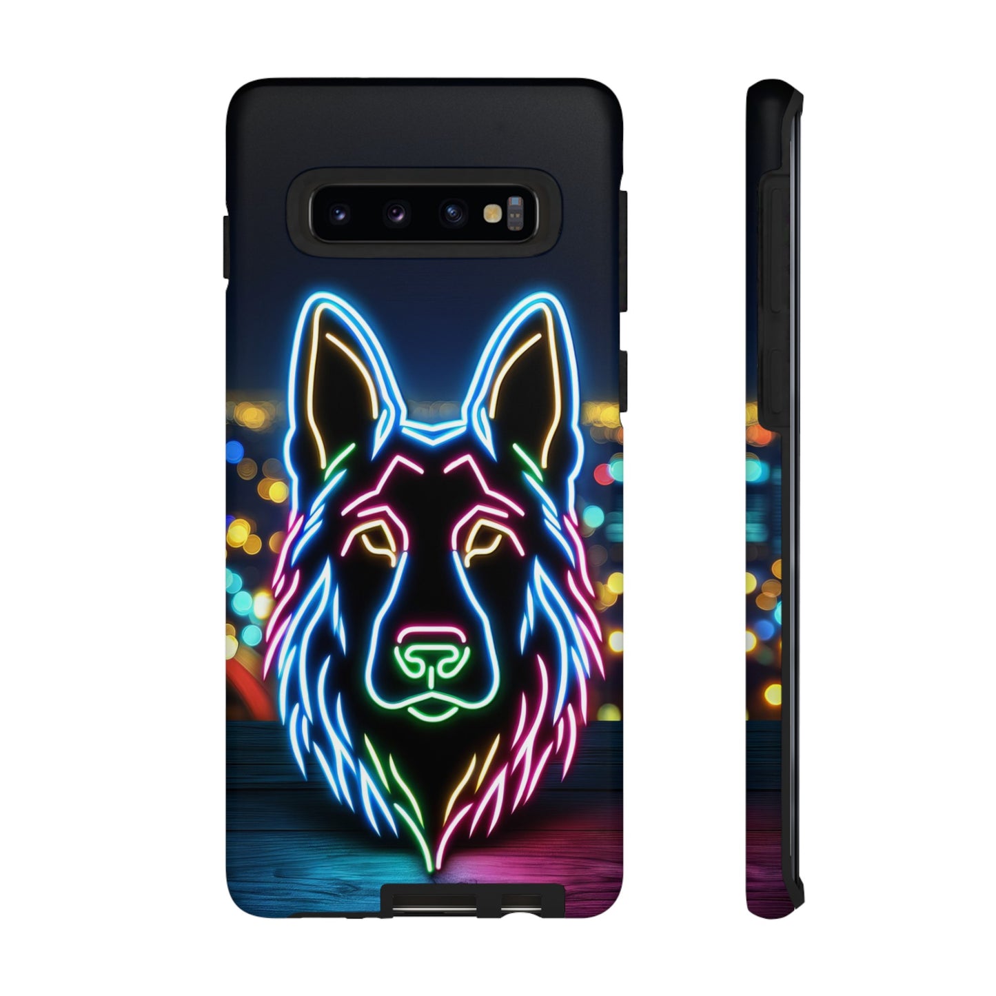 German Shepherd Neon Light Phone Case