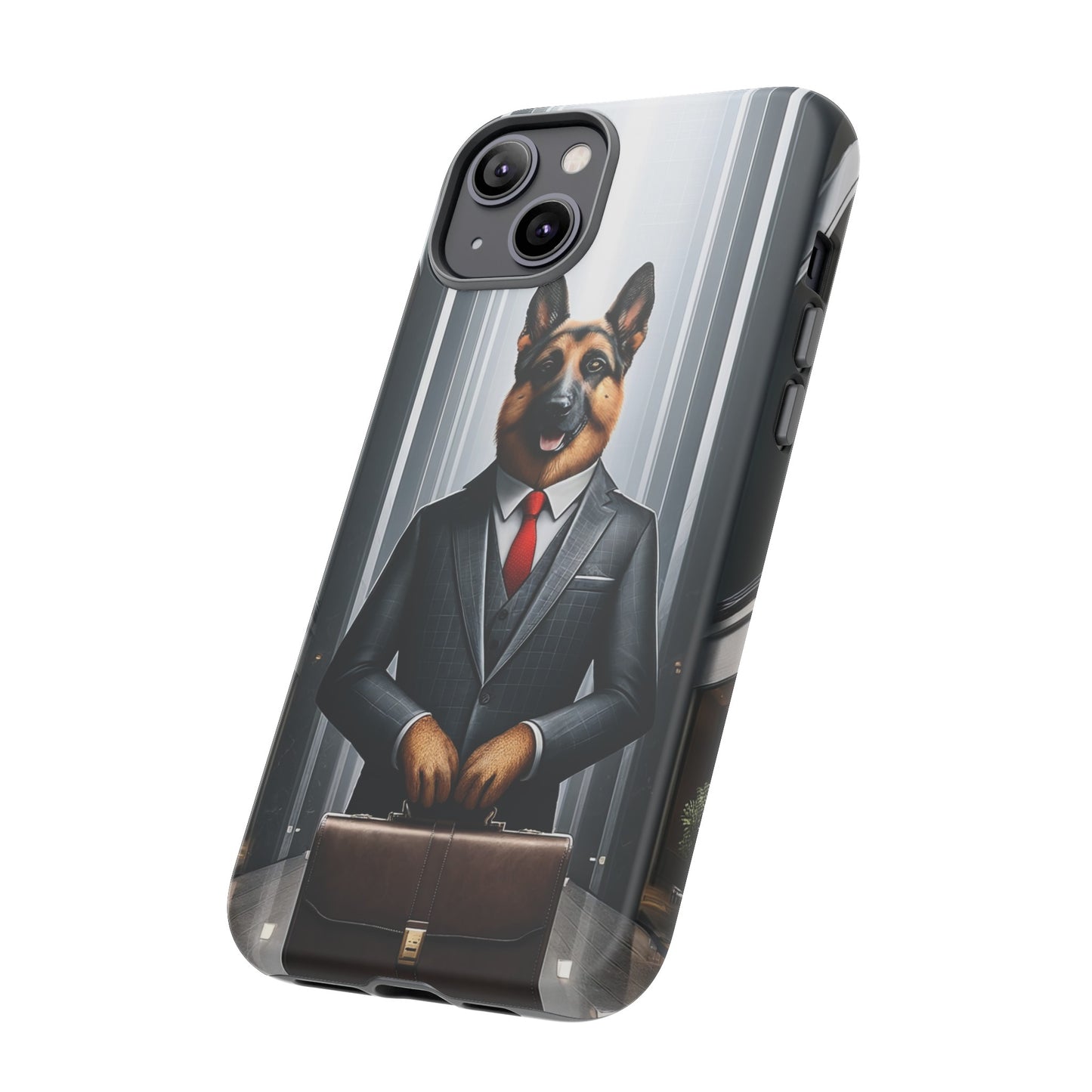 German Shepherd Wearing a Business Suit Phone Case