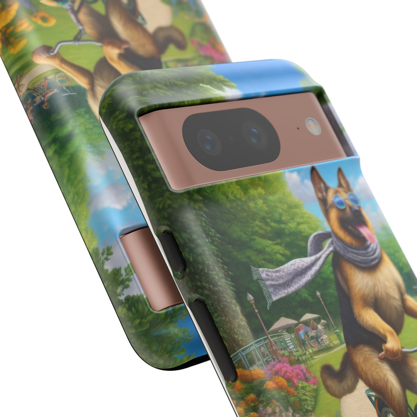 German Shepherd Riding a Bicycle Phone Case