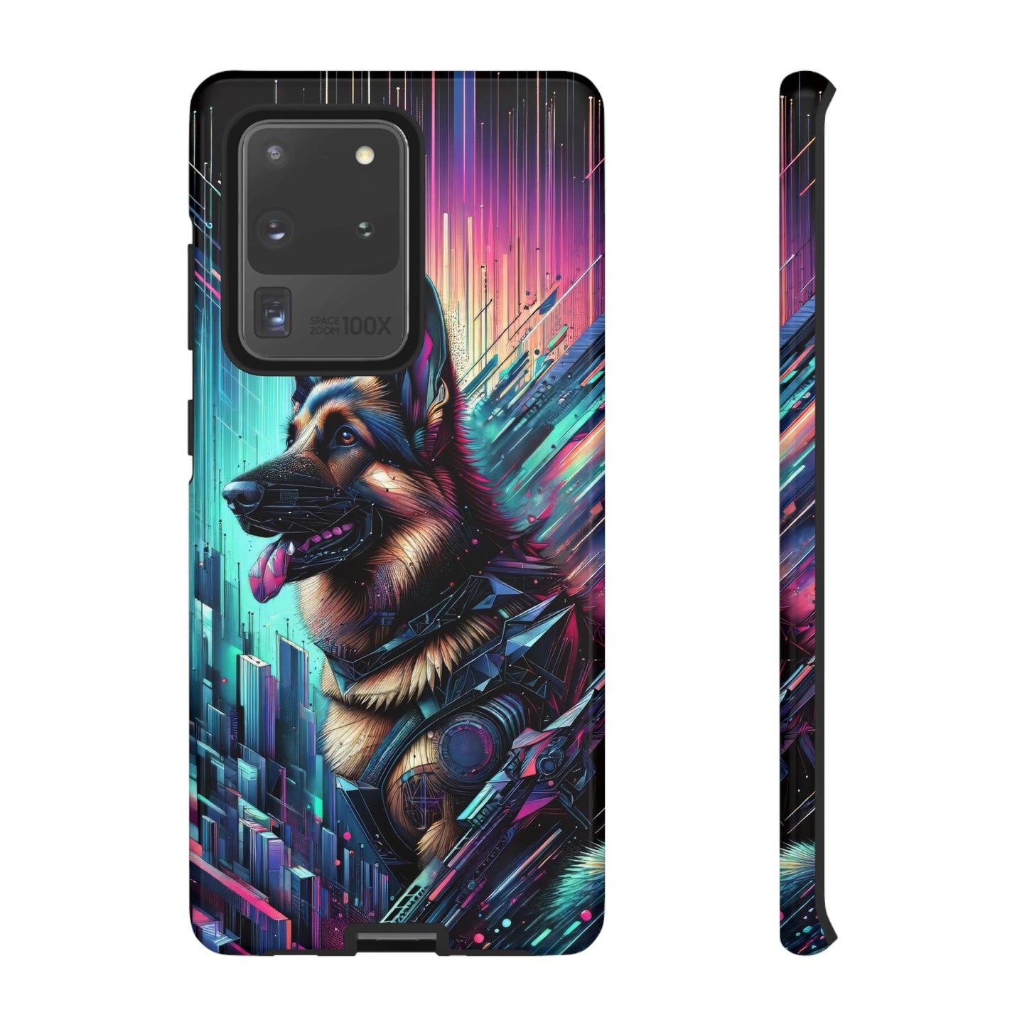 Futurism and gothic German Shepherd Phone Case