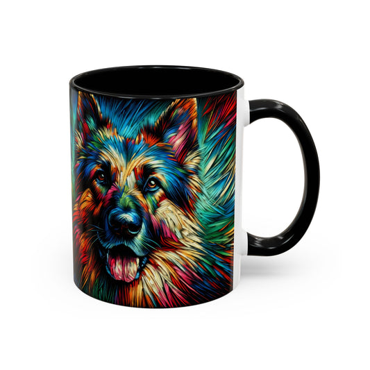 Fauvism scratchboard technique German Shepherd Coffee Mug