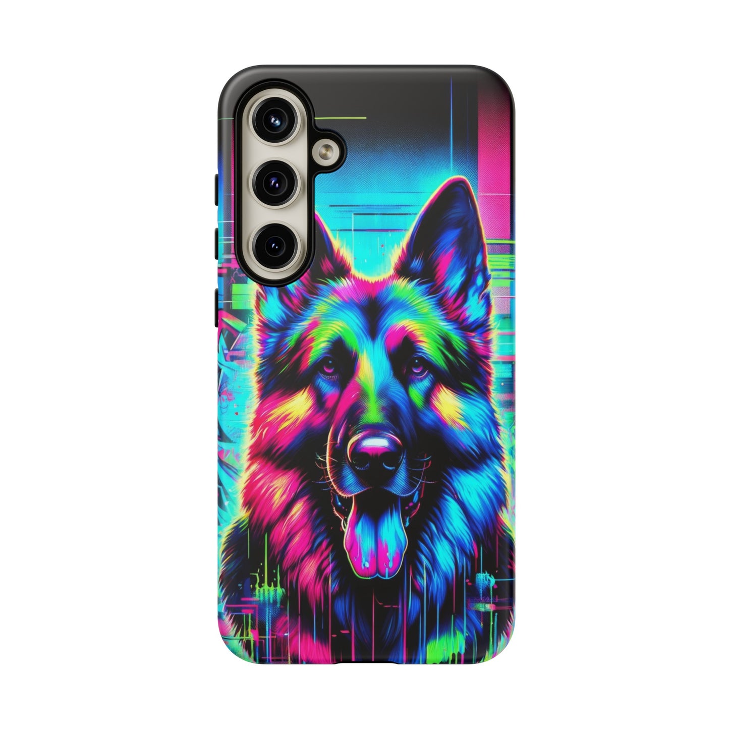 Neon graffiti German Shepherd Phone Case