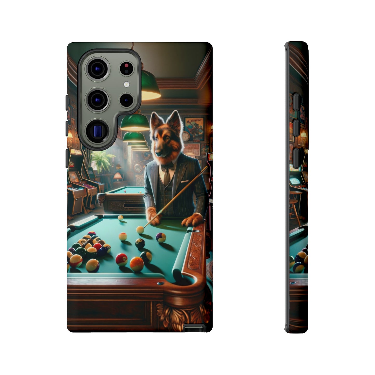 German Shepherd Playing Pool Phone Case