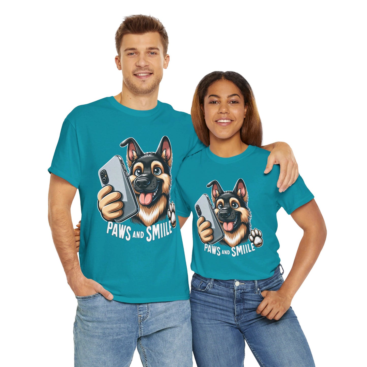 Paws and Smile T-Shirt (13 colors) (German Shepherd)