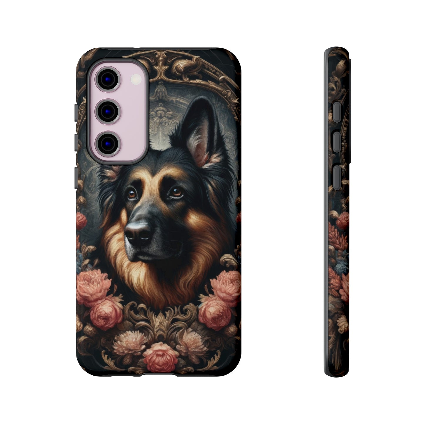 Gothic, high angle German Shepherd Phone Case