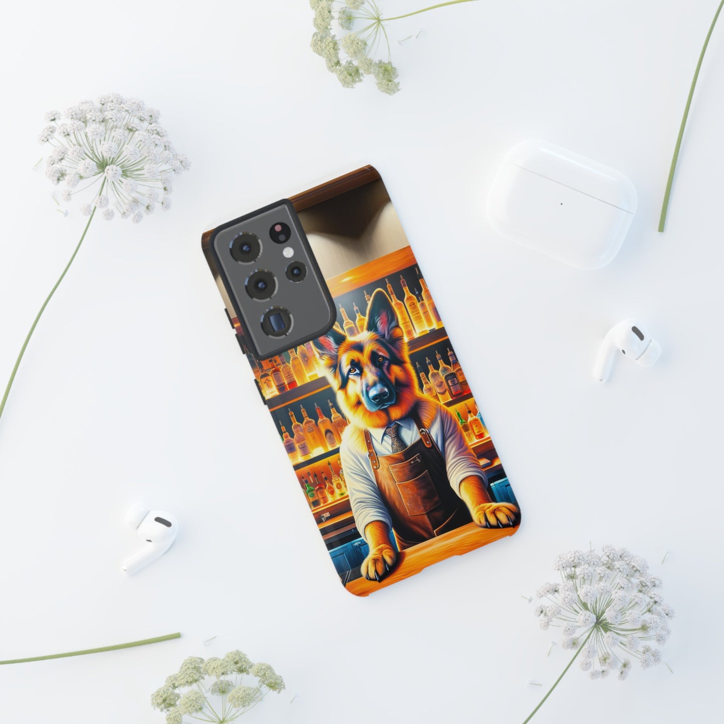 German Shepherd Tending a Bar Phone Case