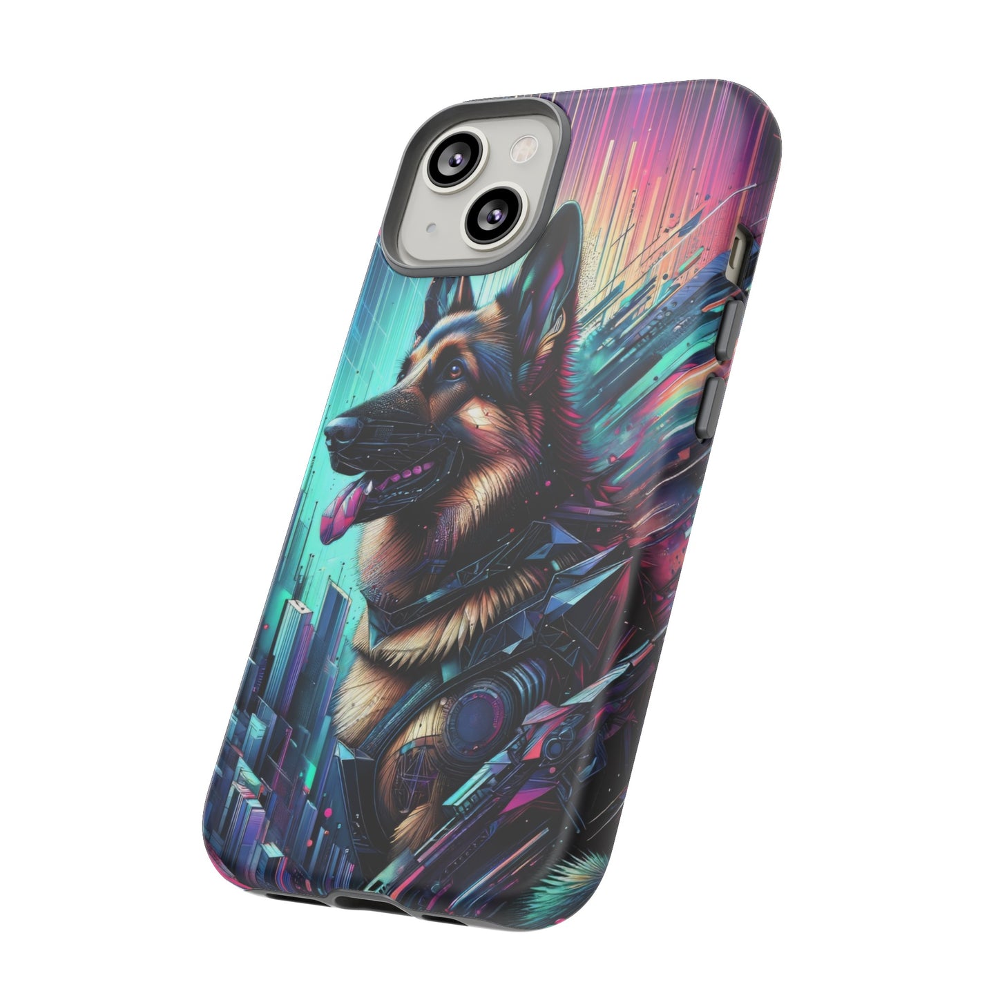 Futurism and gothic German Shepherd Phone Case