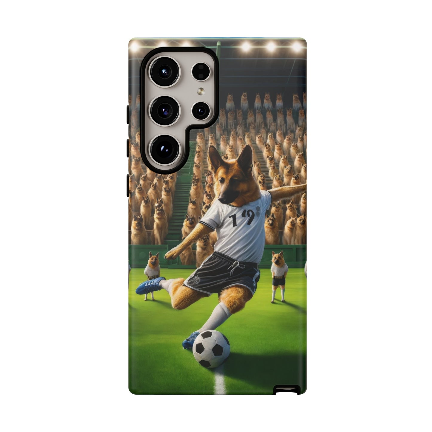 German Shepherd Playing Soccer Tough Phone Case