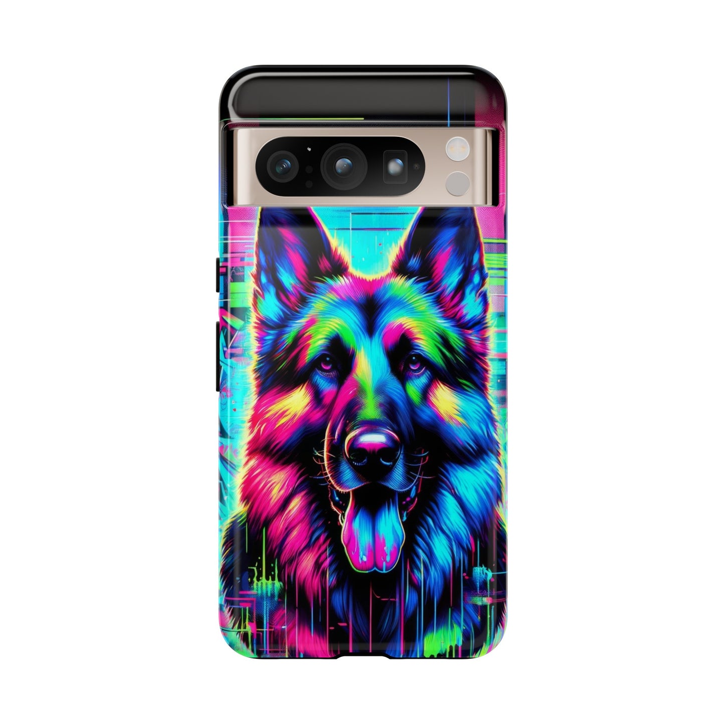 Neon graffiti German Shepherd Phone Case