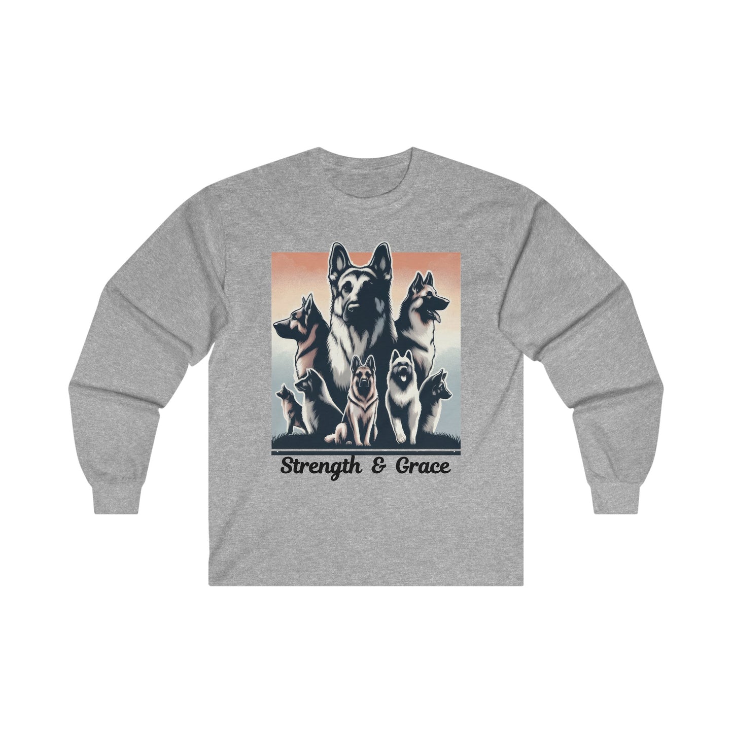 Strength And Grace Long Sleeve Shirt (20 colors) (German Shepherd)