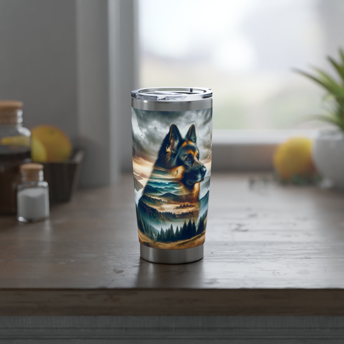 Romanticism and double exposure German Shepherd 20oz Tumbler