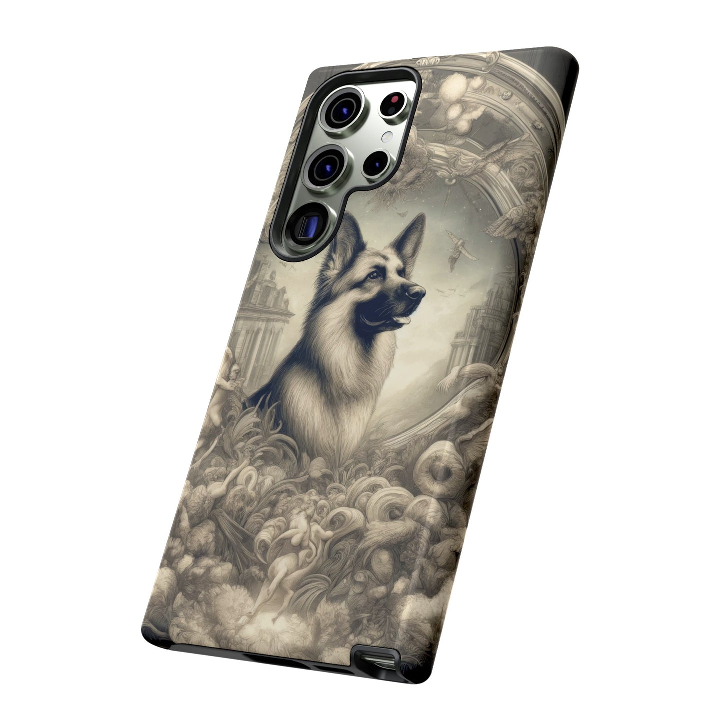 Dreamy fantasy and rococo German Shepherd Phone Case