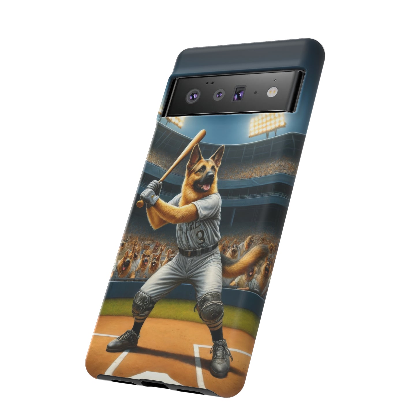 German Shepherd Playing Baseball Tough Phone Case