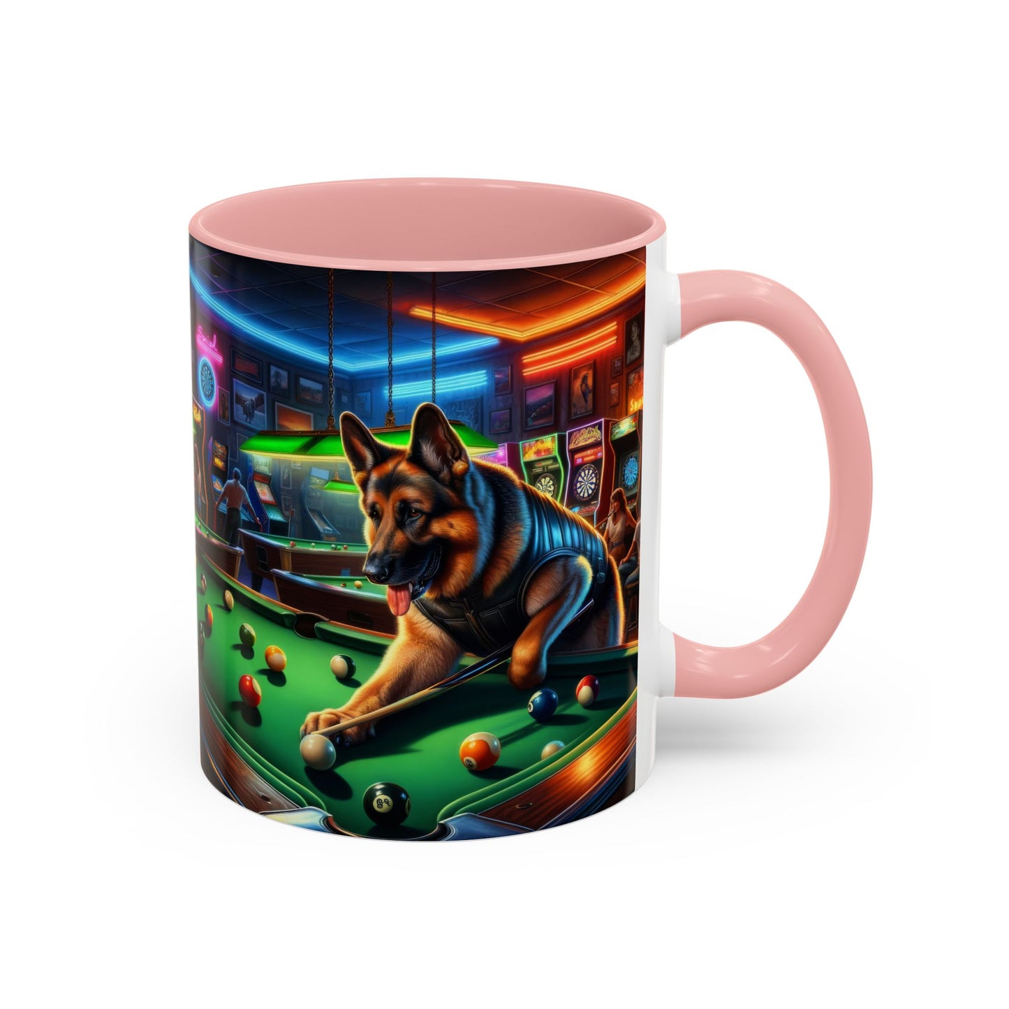 German Shepherd Playing Pool Coffee Mug