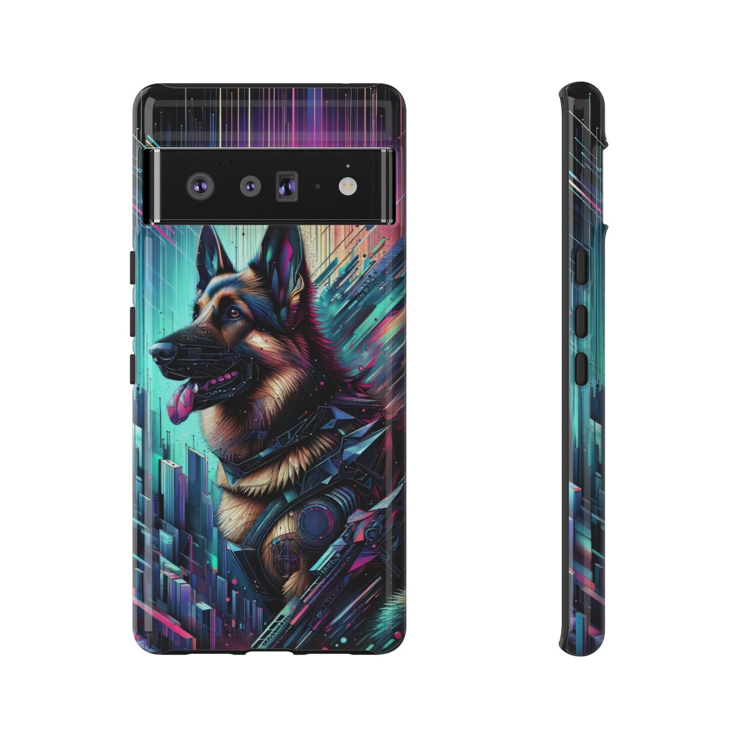 Futurism and gothic German Shepherd Phone Case