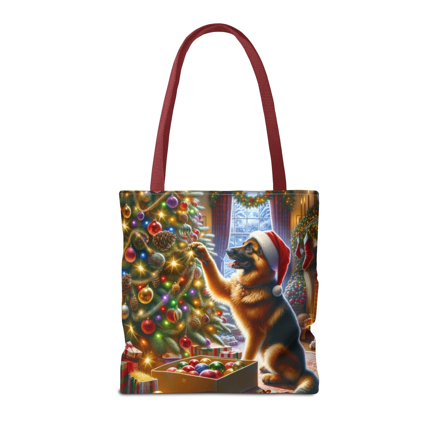 German Shepherd Christmas Tree Tote Bag