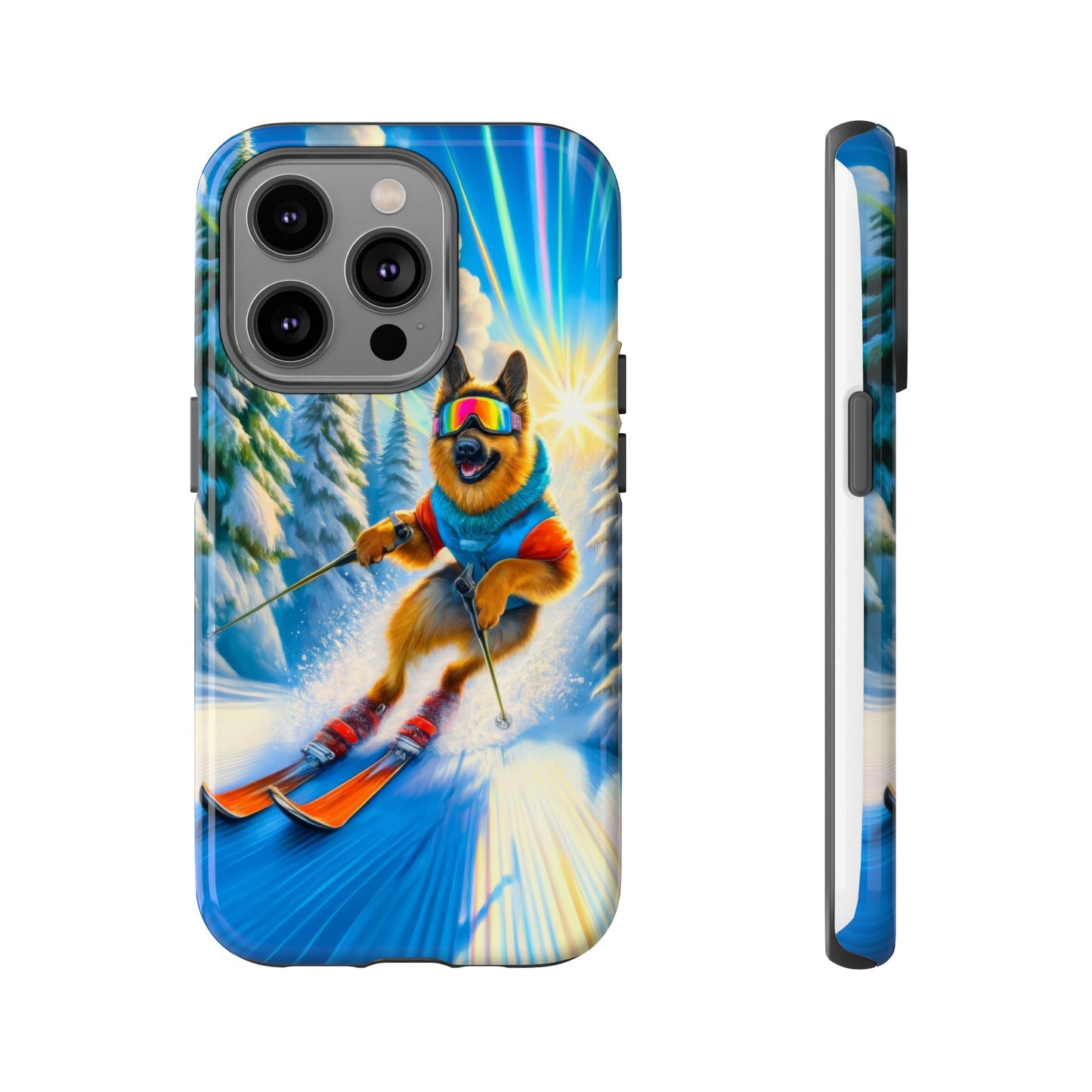 German Shepherd Skiing Phone Case