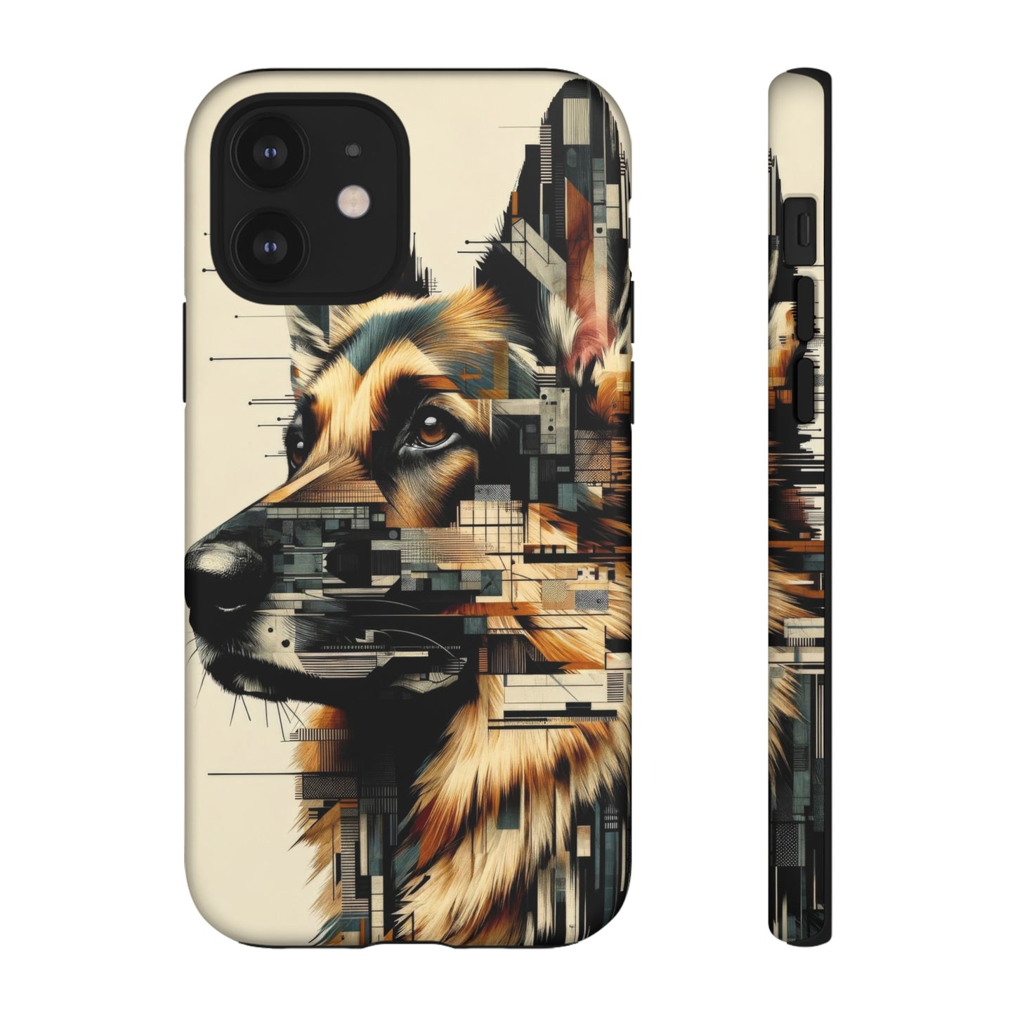 Constructivist and dadaist German Shepherd Phone Case